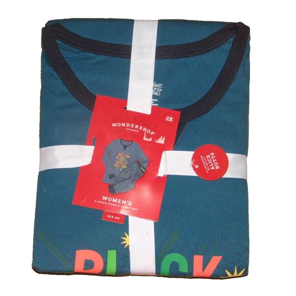Wondershop Women's 2-Piece Pajama Set Black Joy Every Season Size 2XL NEW - Picture 2 of 2
